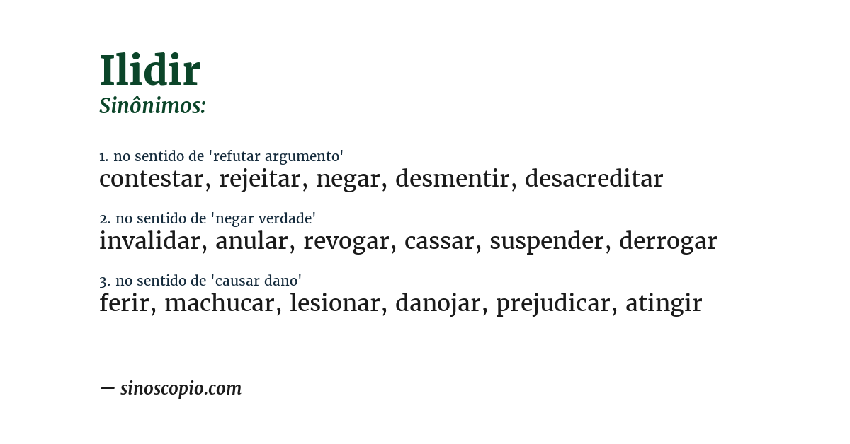 Sinônimo de ilidir