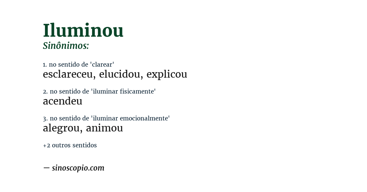 Sinônimo de iluminou