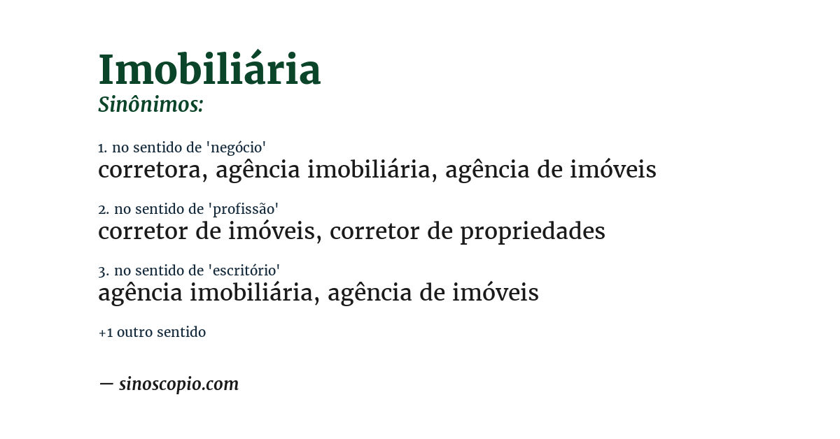 Sinônimo de imobiliária