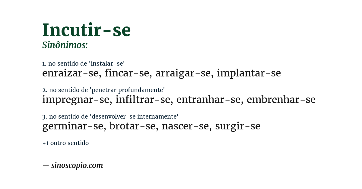 Sinônimo de incutir-se