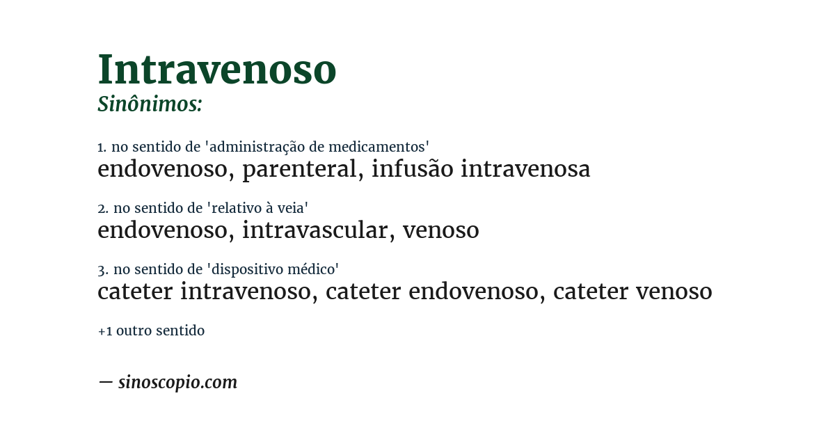 Sinônimo de intravenoso