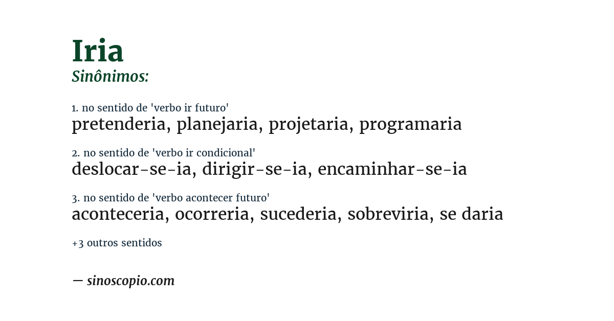 Sinônimo de iria