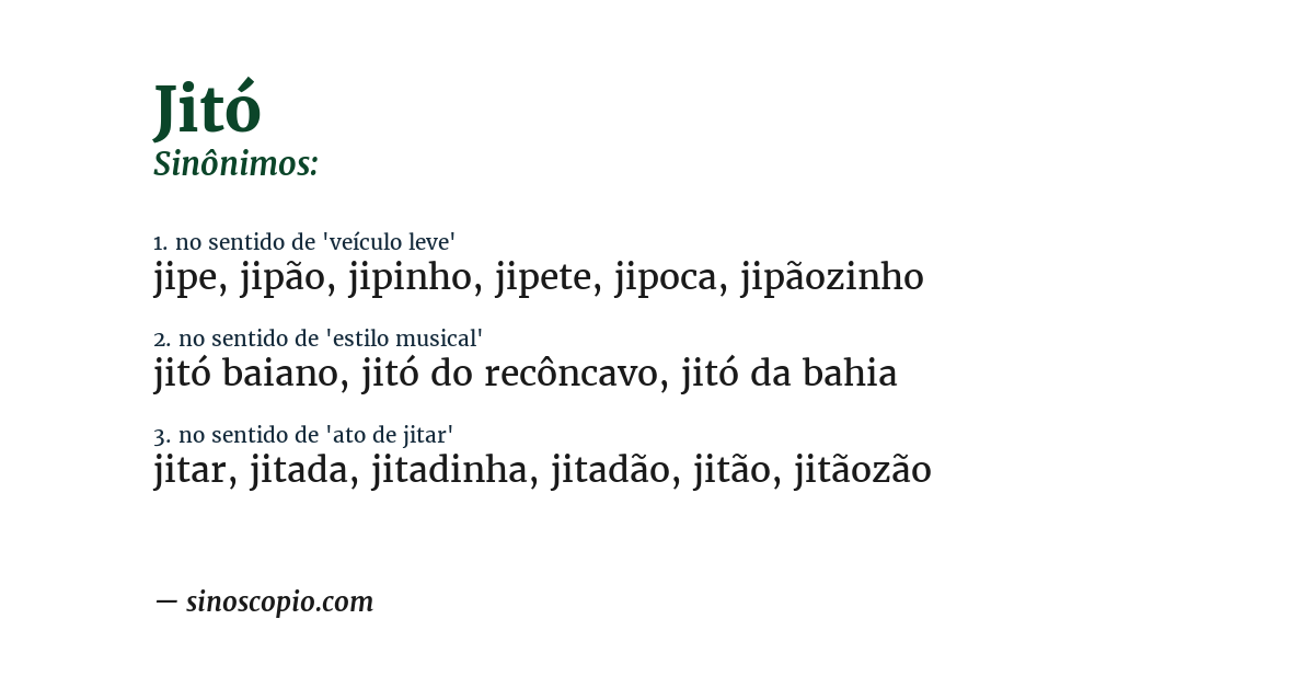 Sinônimo de jitó
