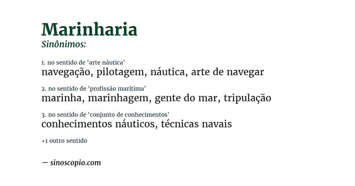 Sinônimo de marinharia