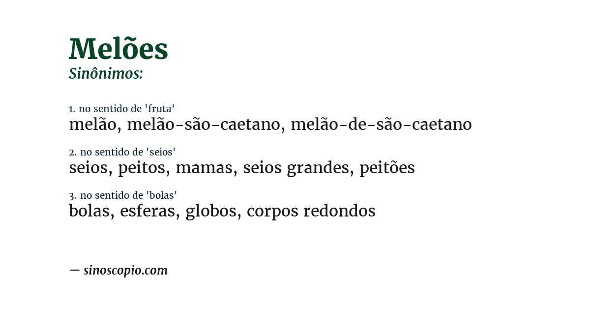 Sinônimo de melões