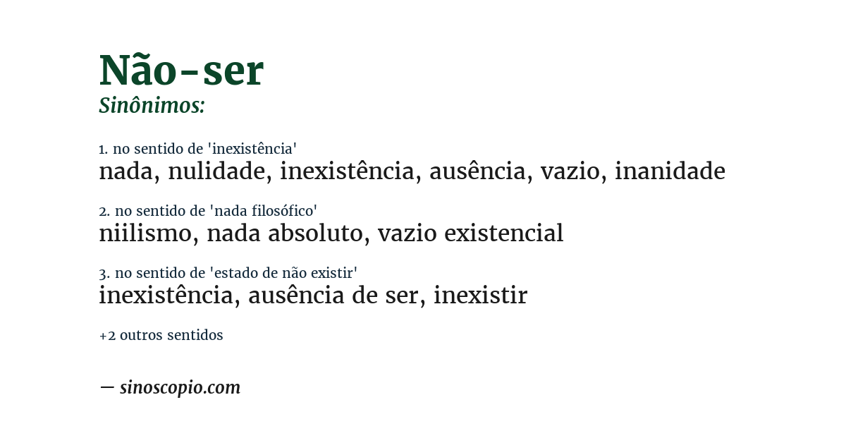 Sinônimo de não-ser