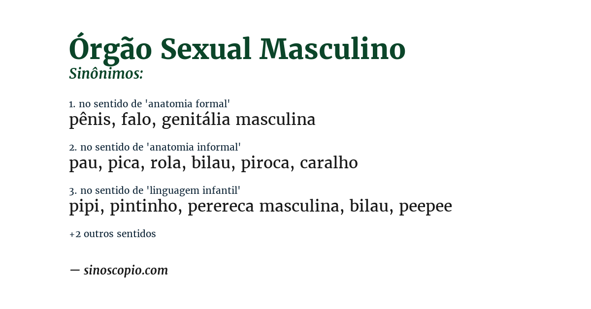 Sinônimo de órgão sexual masculino