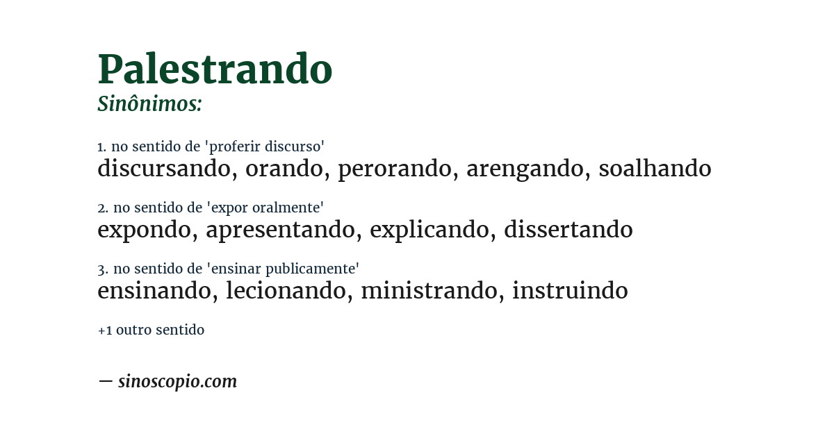 Sinônimo de palestrando