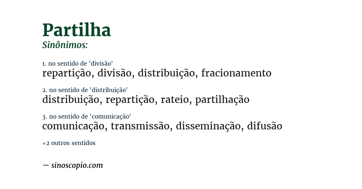 Sinônimo de partilha