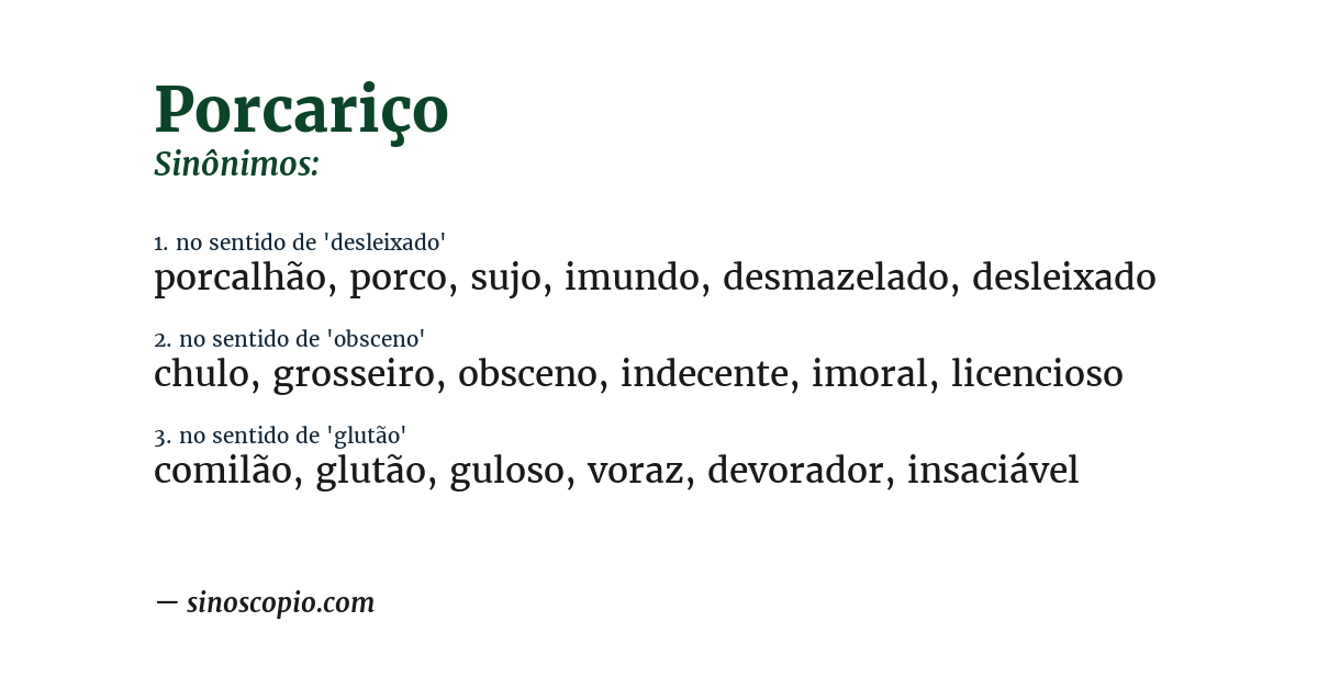 Sinônimo de porcariço