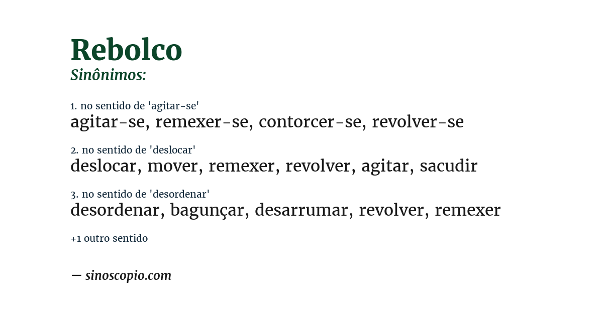 Sinônimo de rebolco