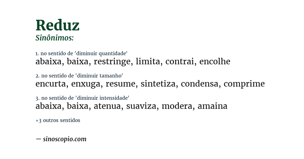 Sinônimo de reduz
