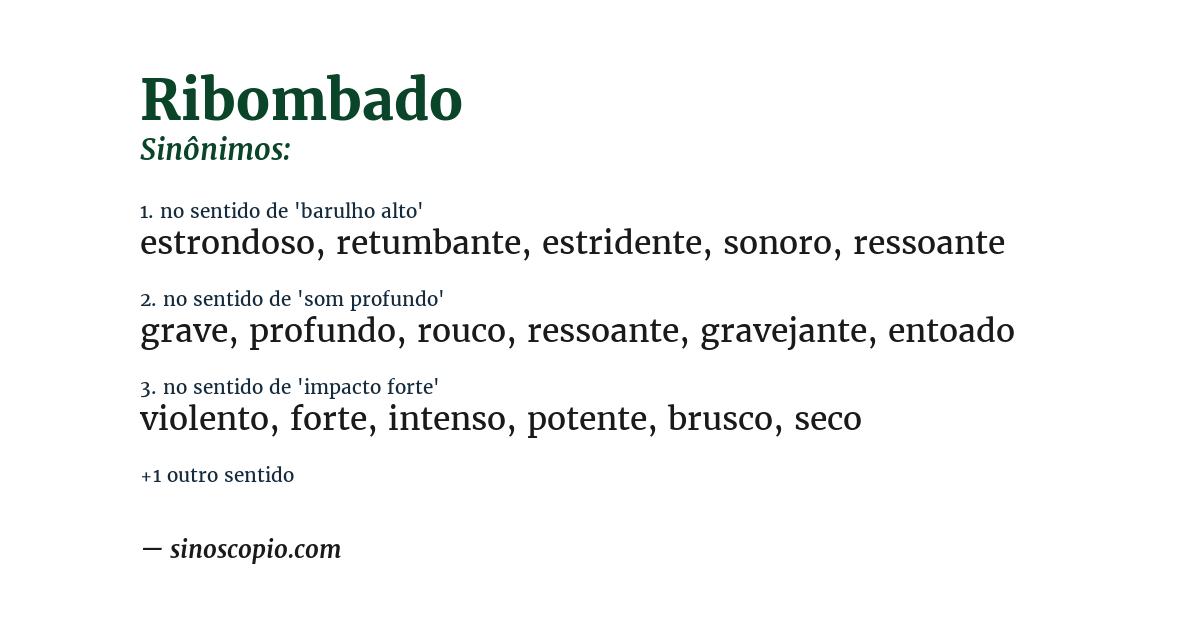 Sinônimo de ribombado