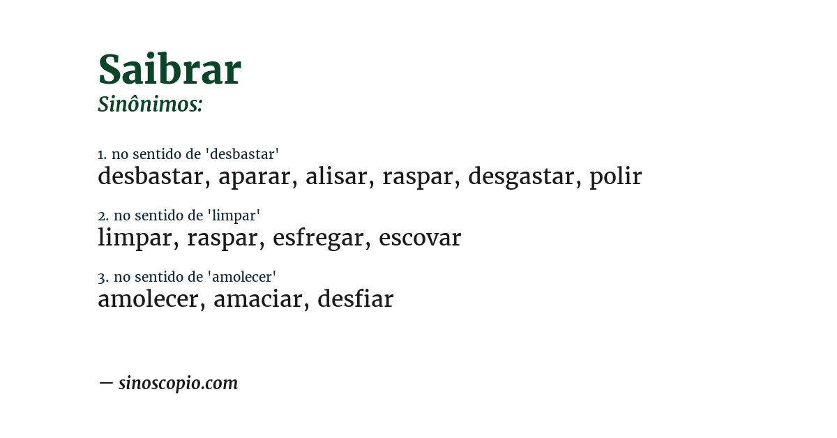 Sinônimo de saibrar