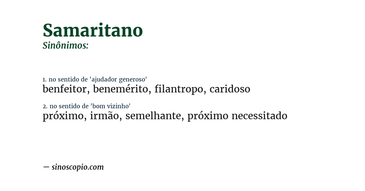 Sinônimo de samaritano