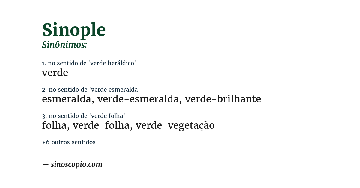 Sinônimo de sinople