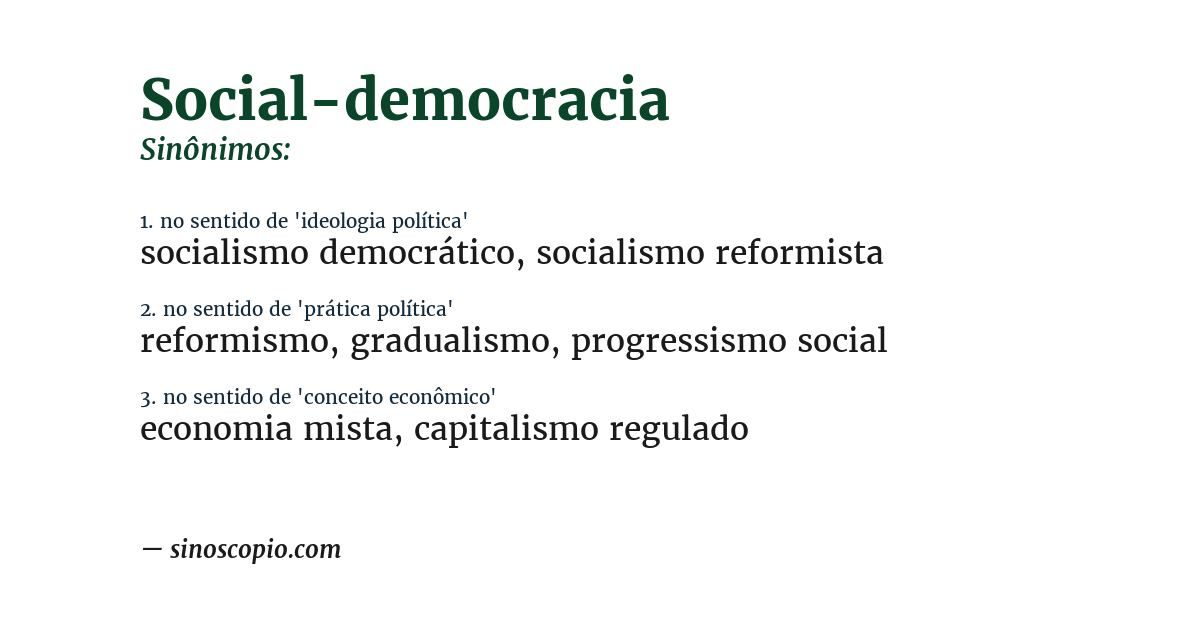 Sinônimo de social-democracia
