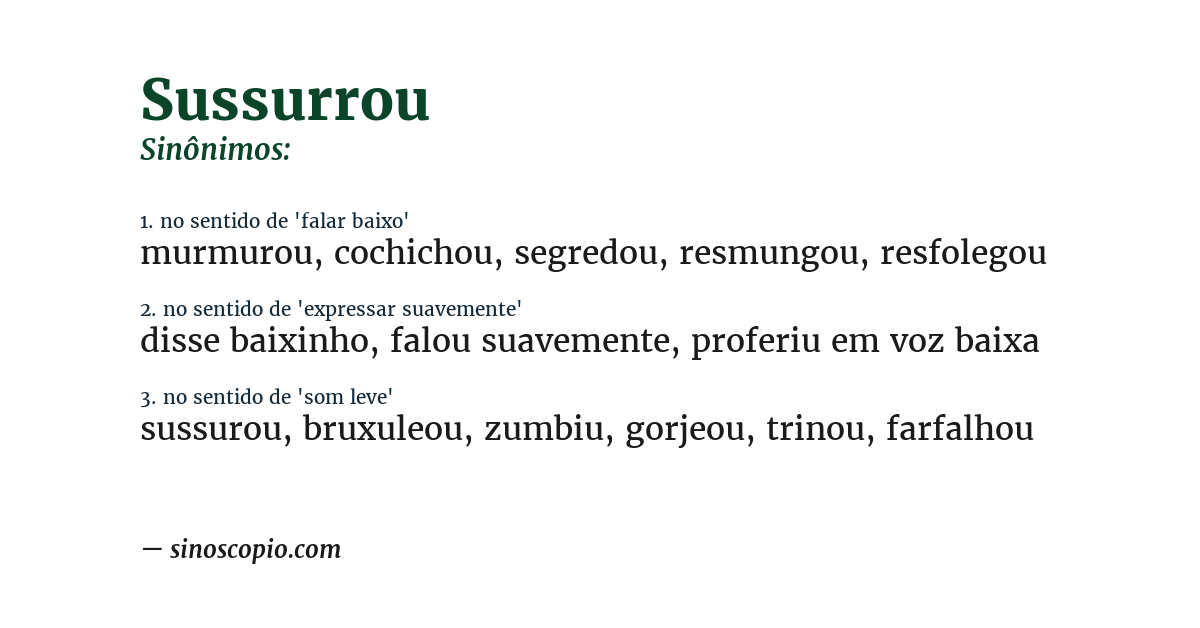 Sinônimo de sussurrou