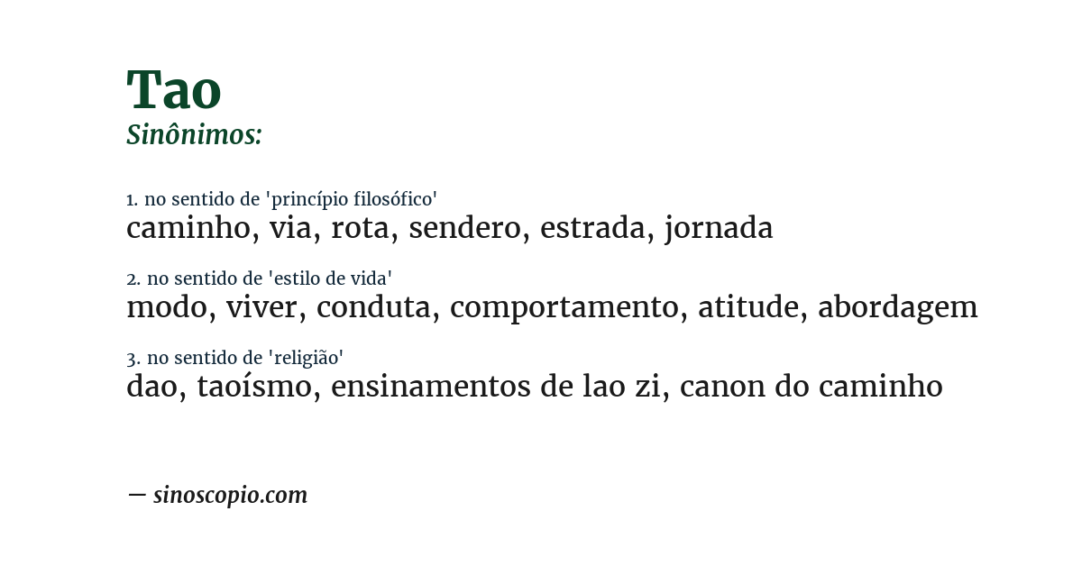 Sinônimo de tao