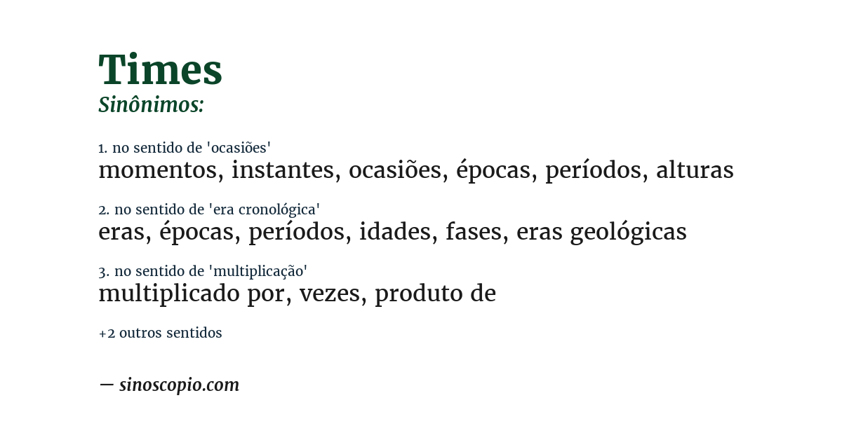 Sinônimo de times