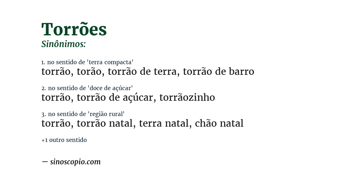 Sinônimo de torrões