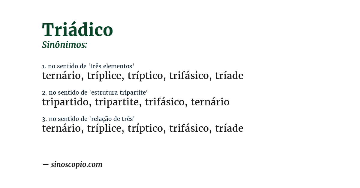 Sinônimo de triádico