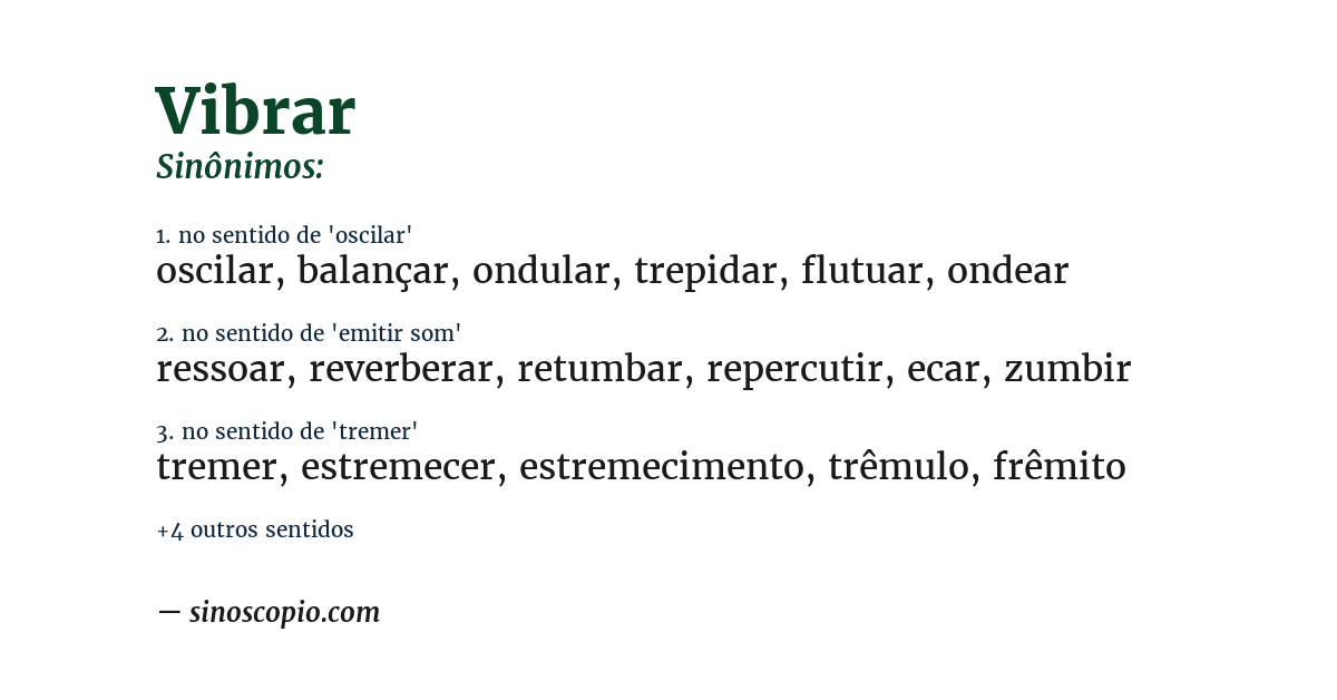 Sinônimo de vibrar
