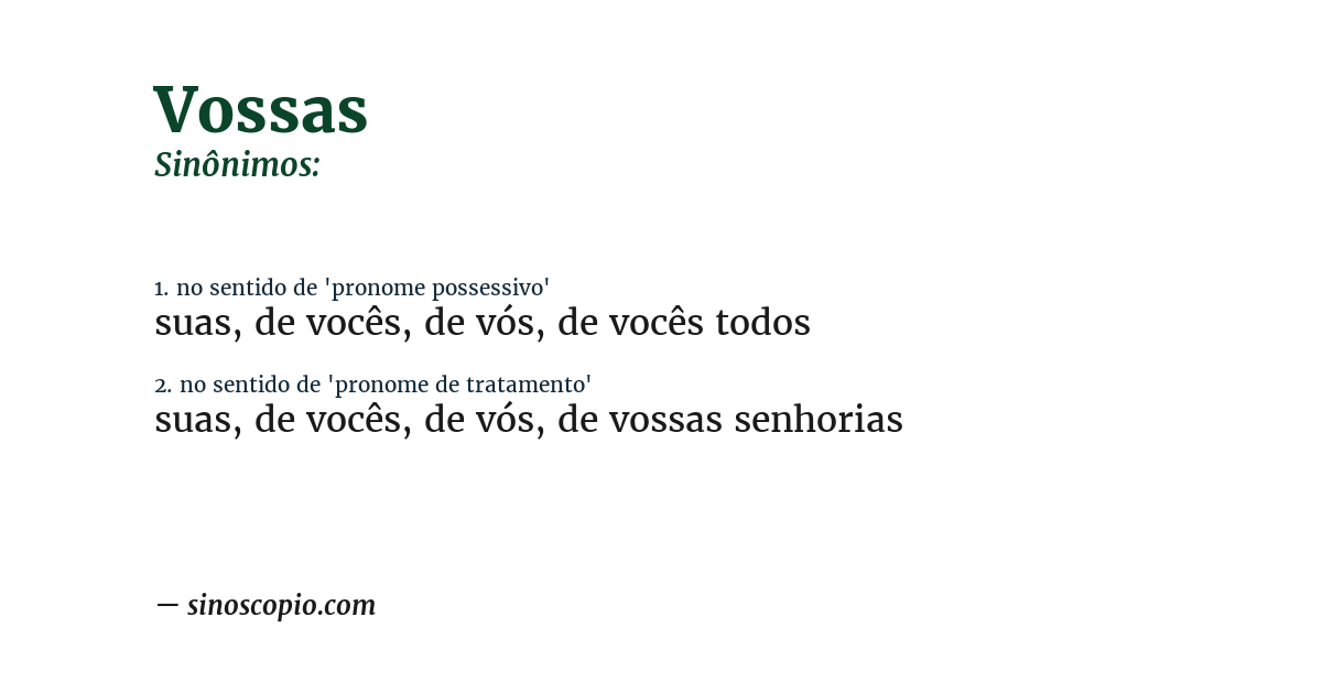 Sinônimo de vossas