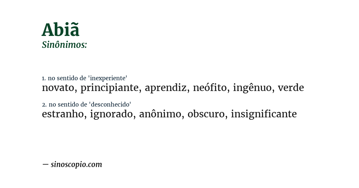Sinônimo de abiã