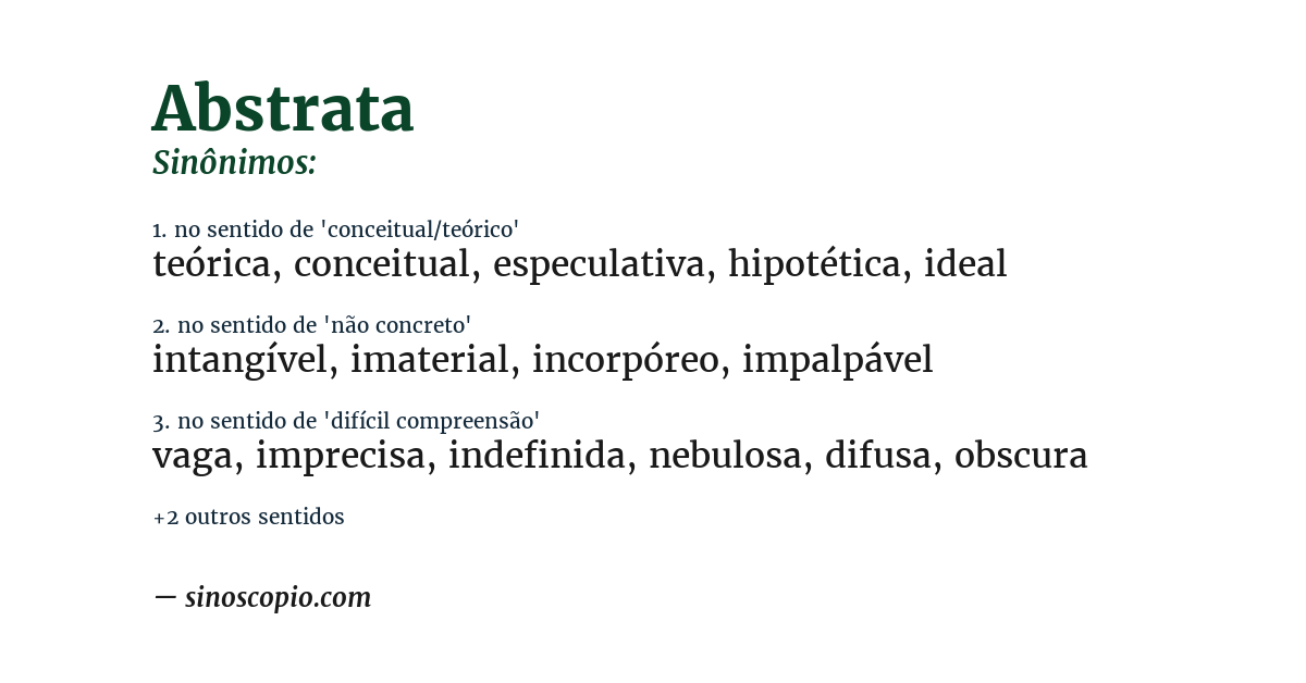 Sinônimo de abstrata