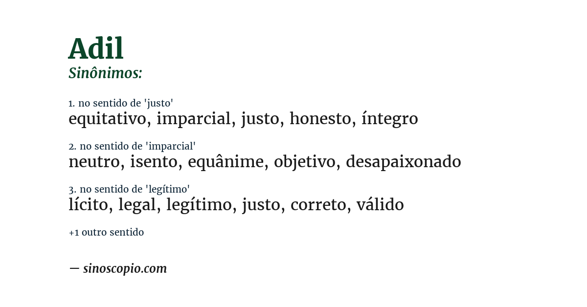 Sinônimo de adil