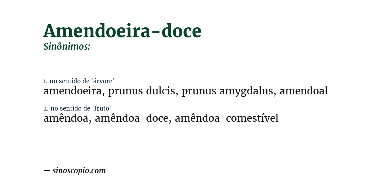 Sinônimo de amendoeira-doce