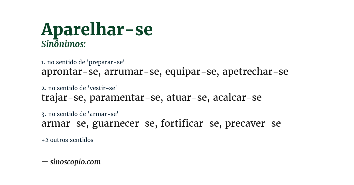 Sinônimo de aparelhar-se