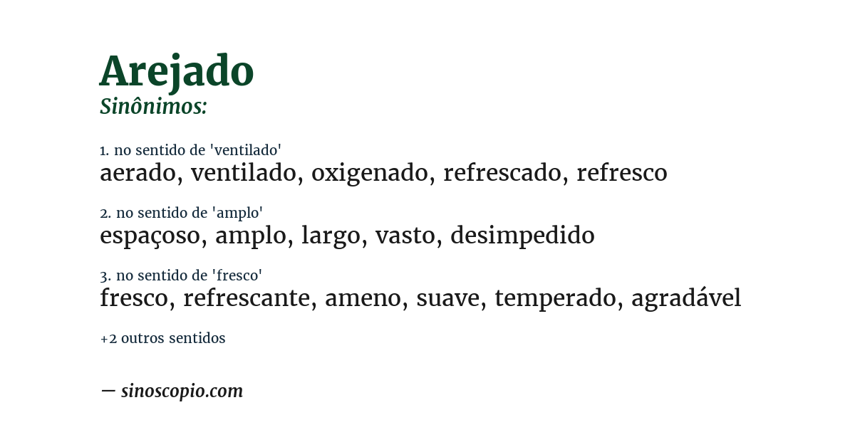 Sinônimo de arejado