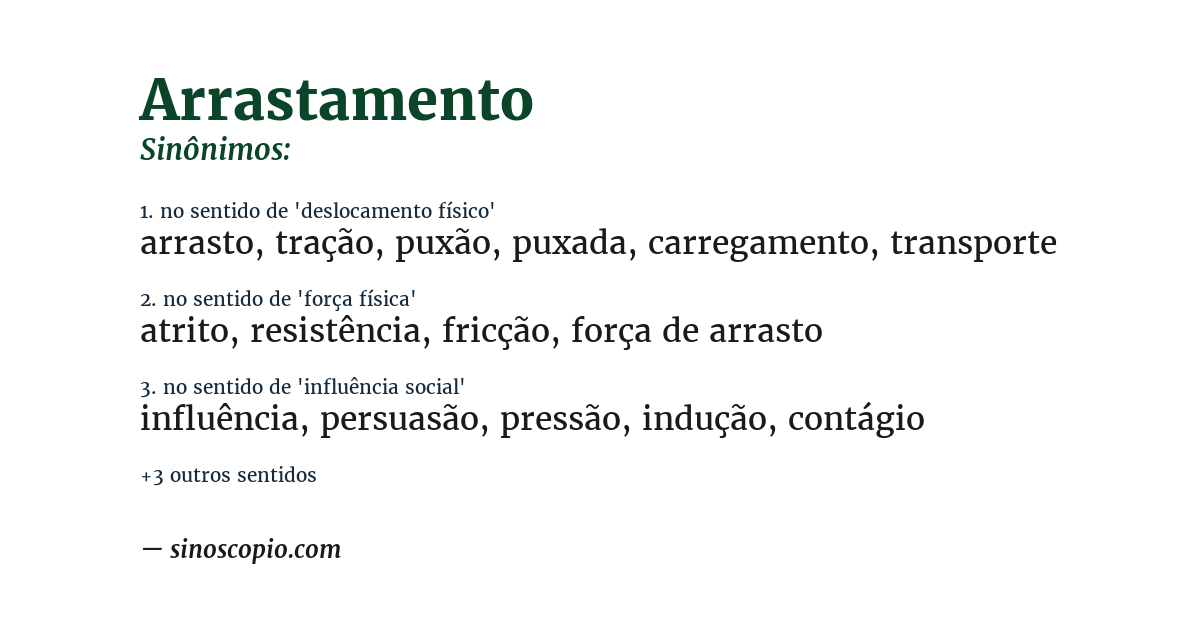 Sinônimo de arrastamento