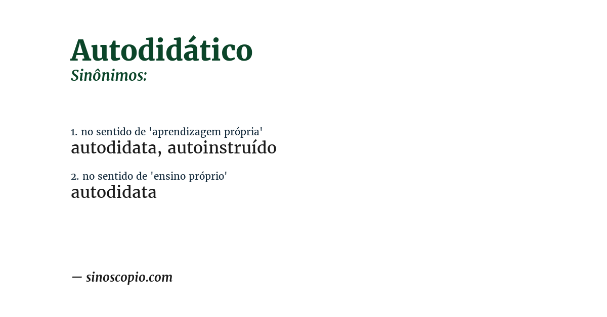 Sinônimo de autodidático
