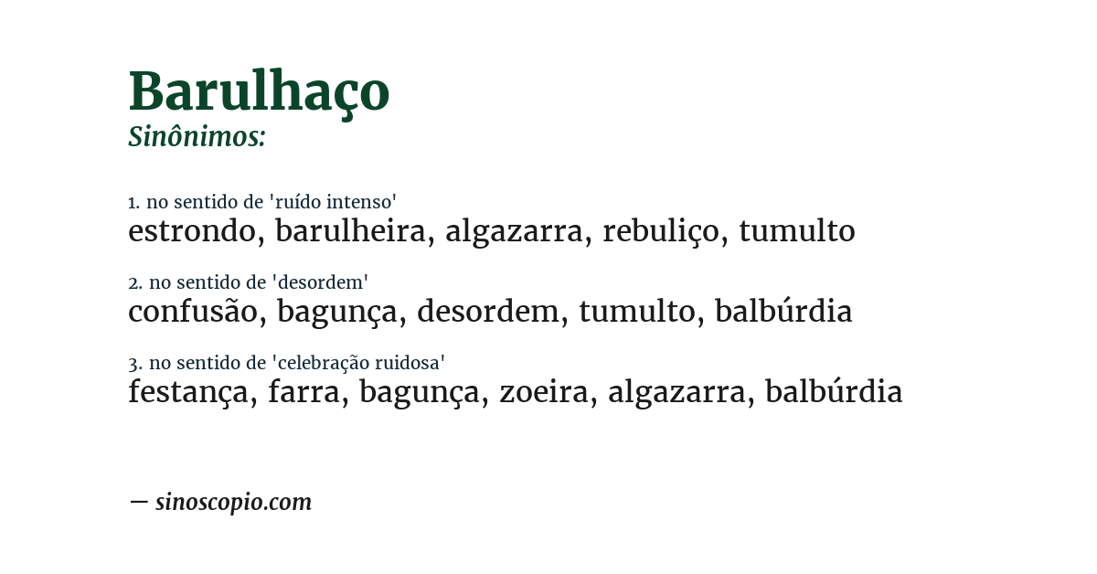 Sinônimo de barulhaço