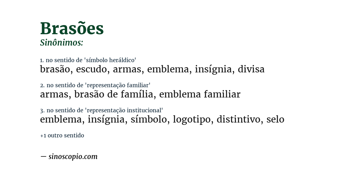 Sinônimo de brasões