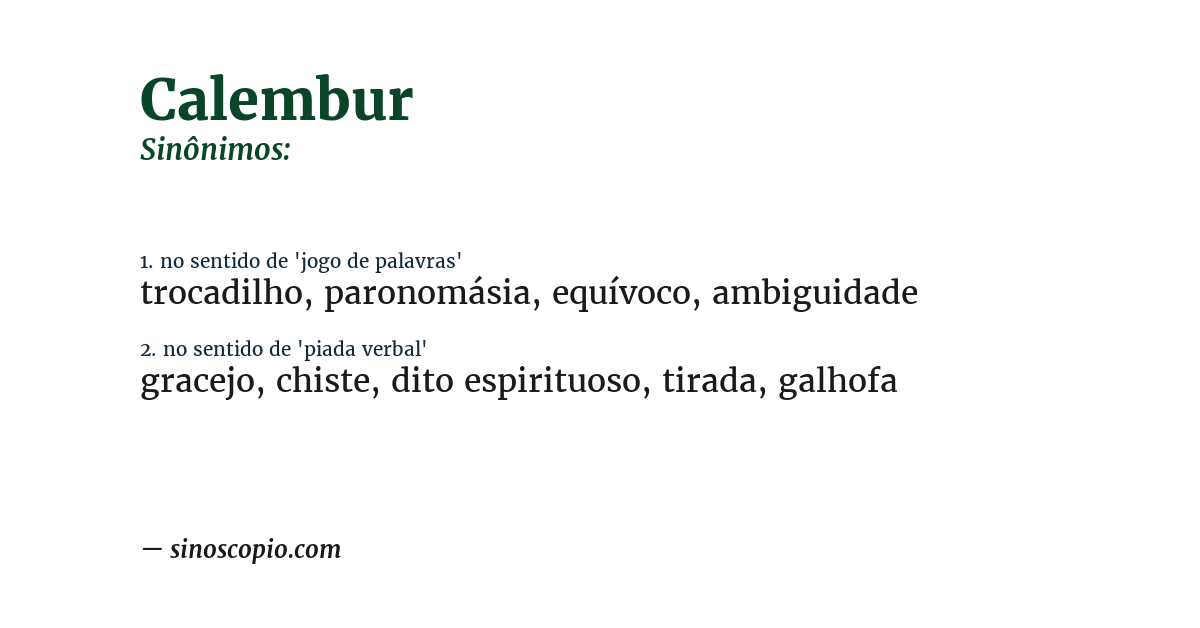 Sinônimo de calembur