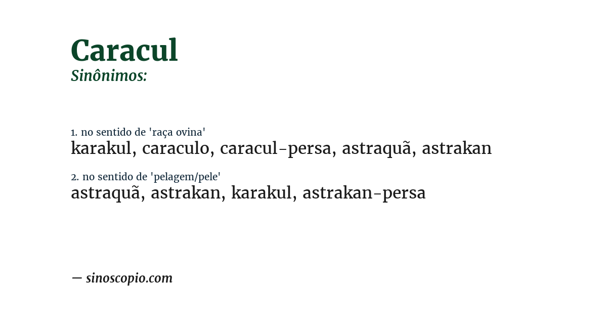 Sinônimo de caracul