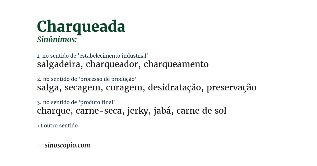 Sinônimo de charqueada
