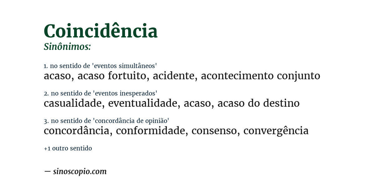 Sinônimo de coincidência