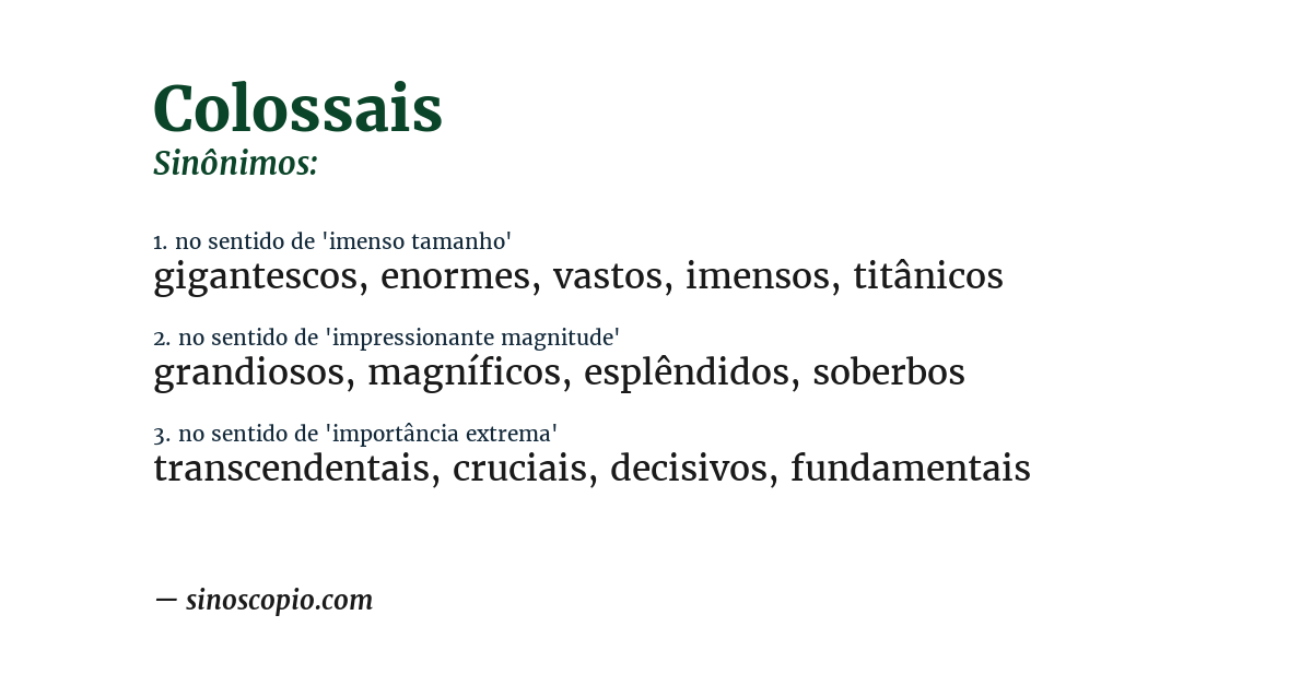 Sinônimo de colossais
