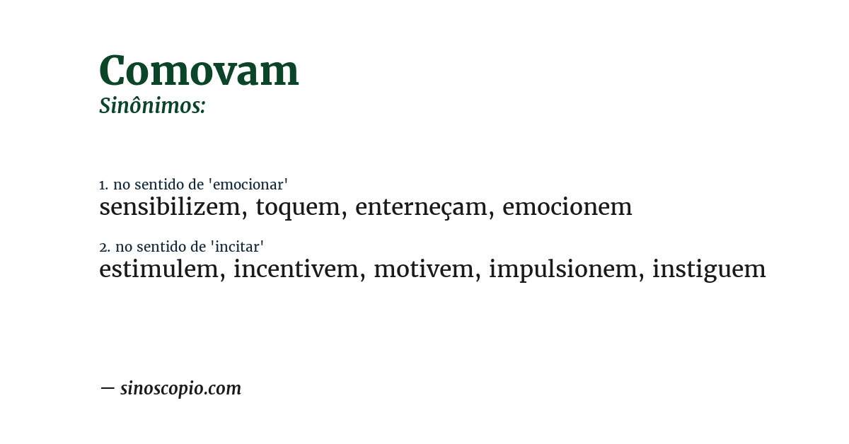 Sinônimo de comovam
