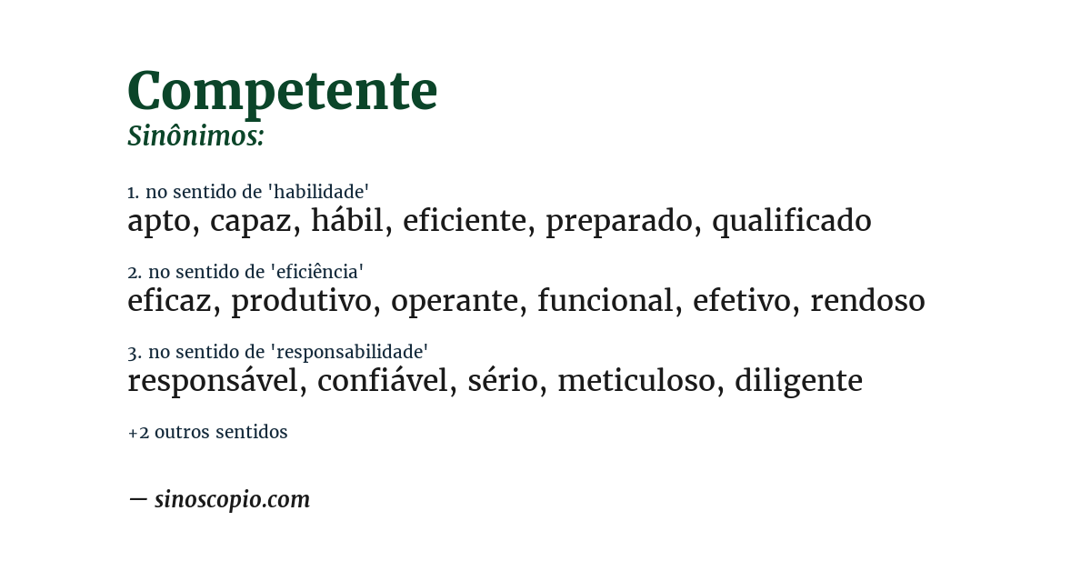 Sinônimo de competente