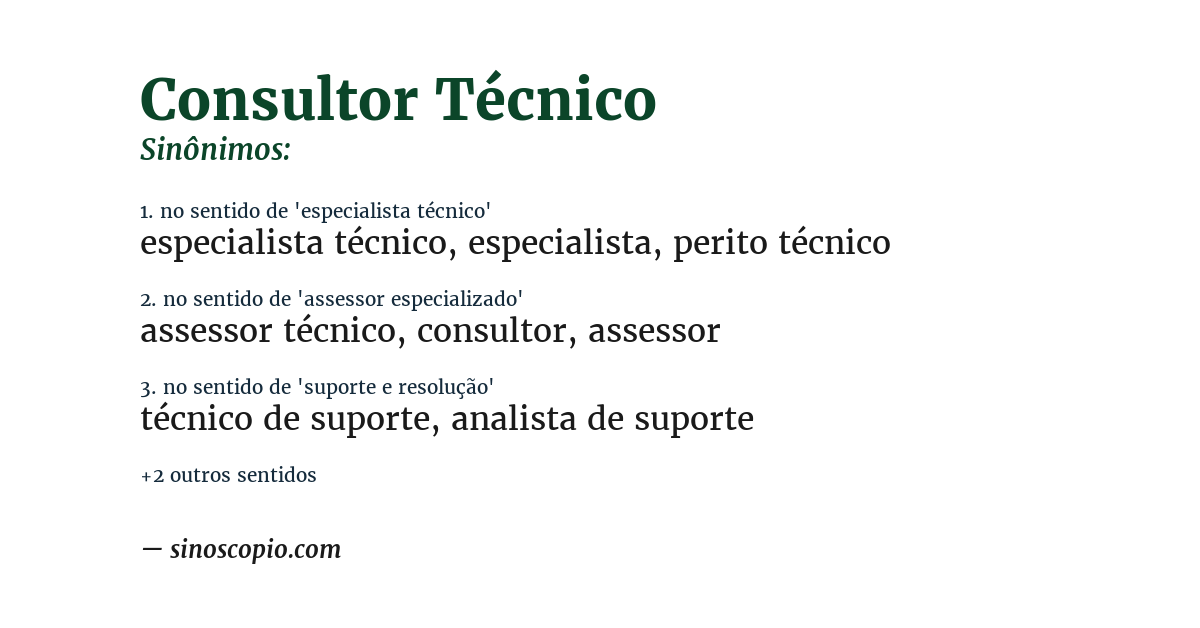 Sinônimo de consultor técnico