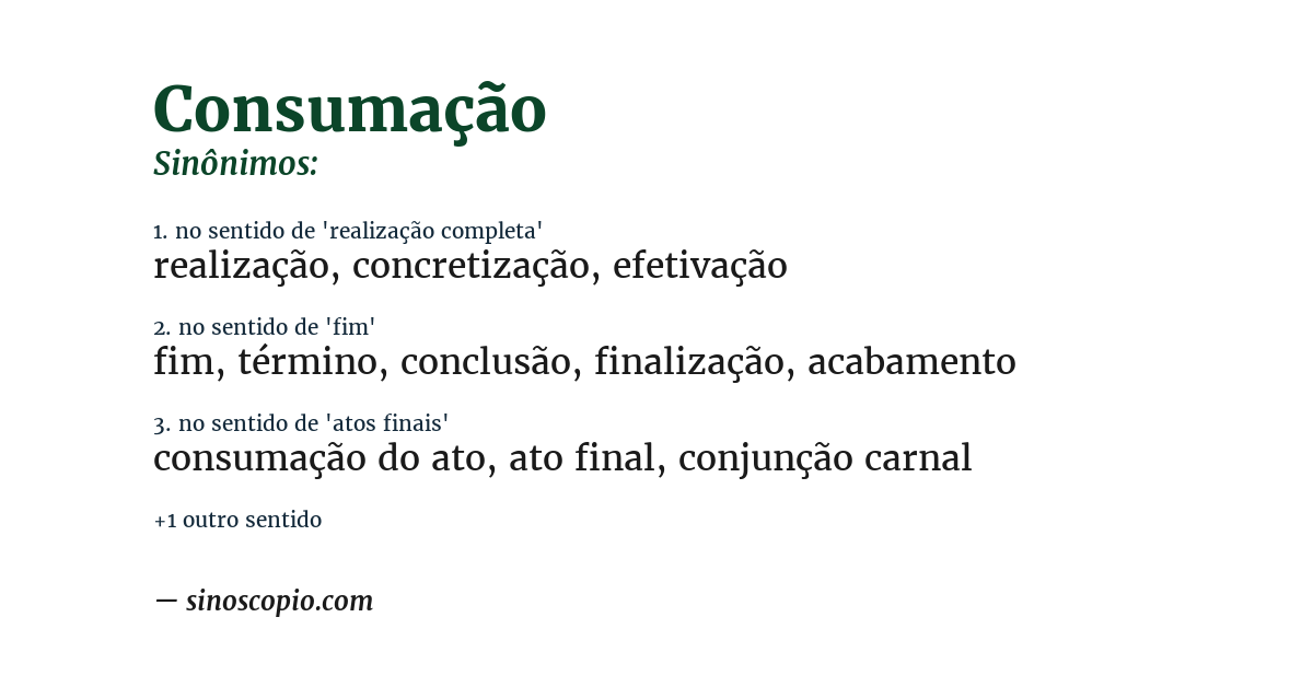Sinônimo de consumação