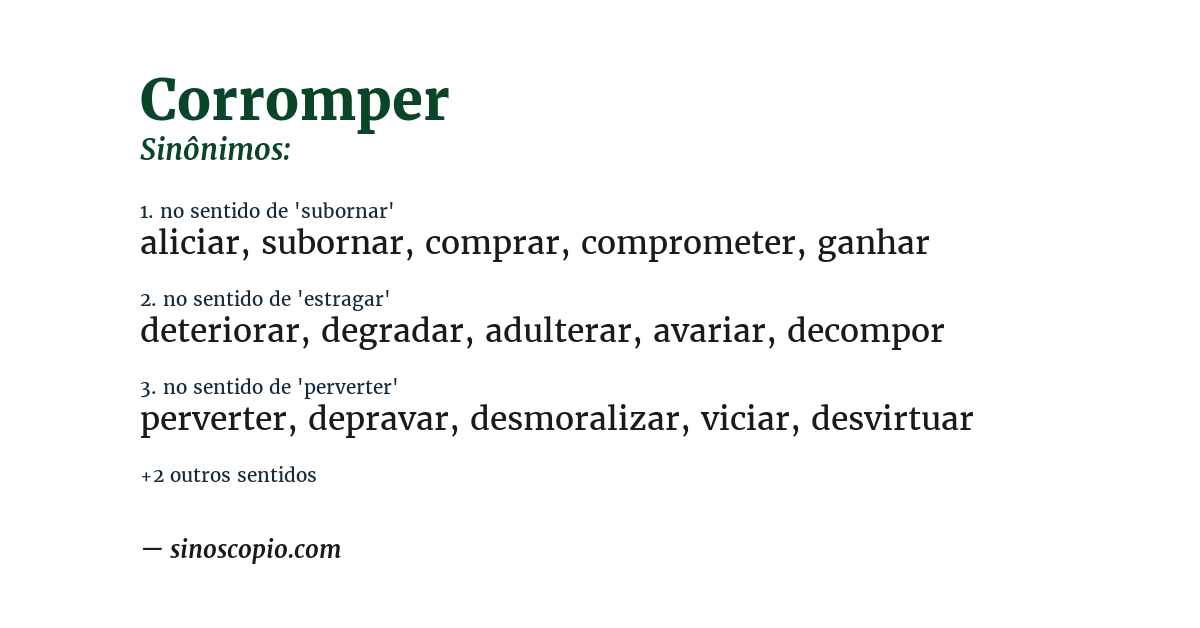 Sinônimo de corromper