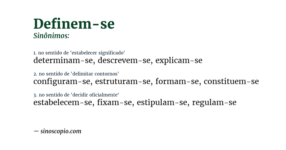 Sinônimo de definem-se