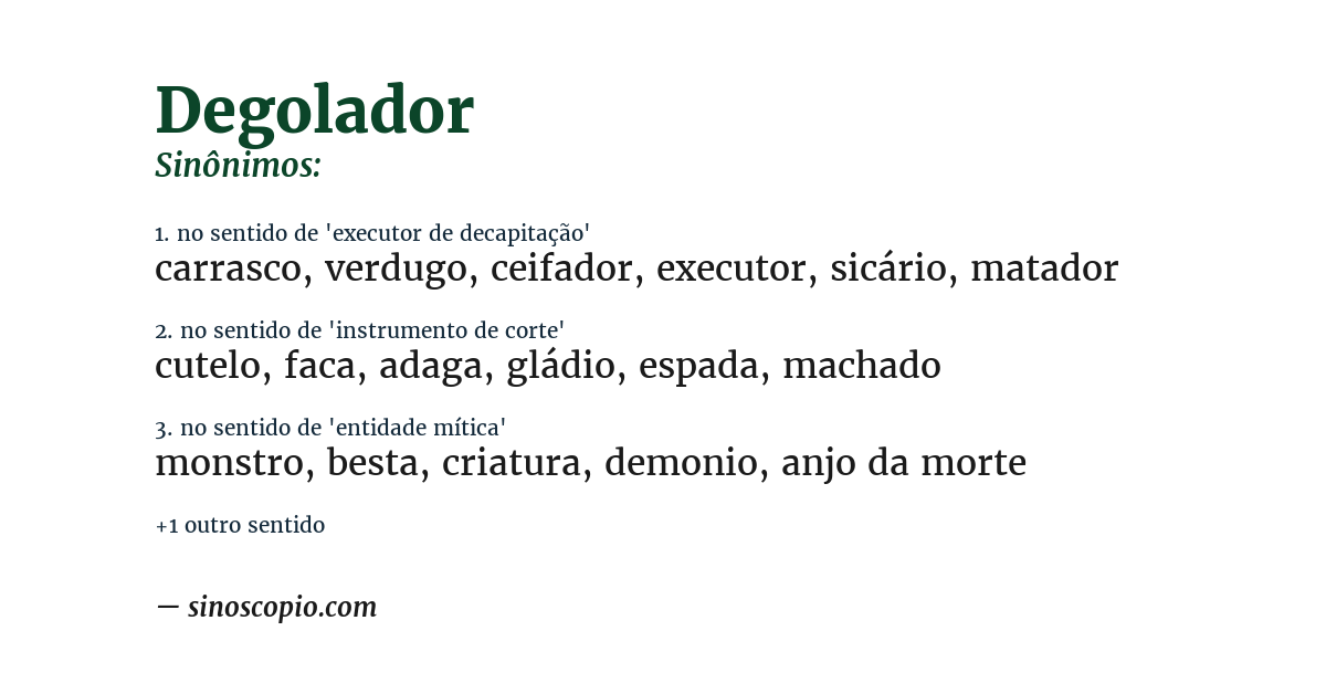 Sinônimo de degolador